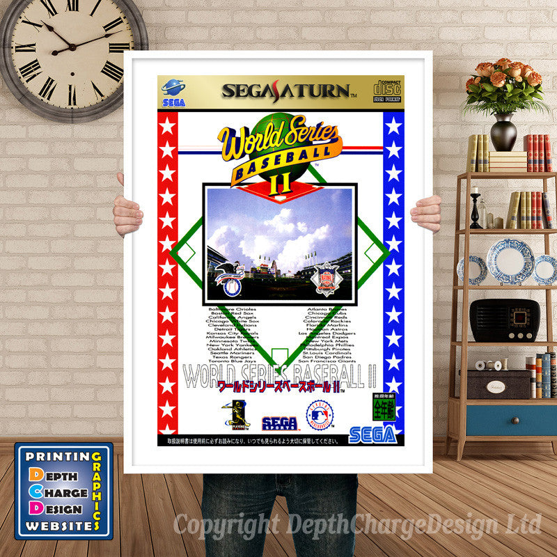 Sega Saturn World Series Baseball 2 Jp Game Inspired Retro Poster
