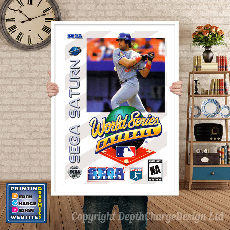 Sega Saturn World Series Baseball Game Inspired Retro Poster