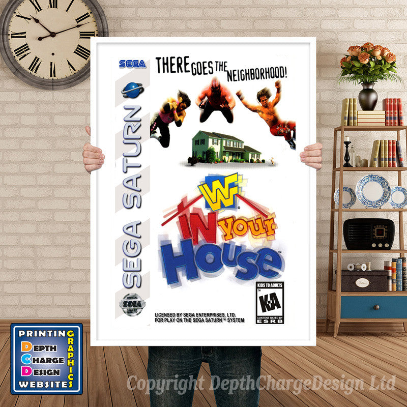 Sega Saturn Wwf In Your House Game Inspired Retro Poster