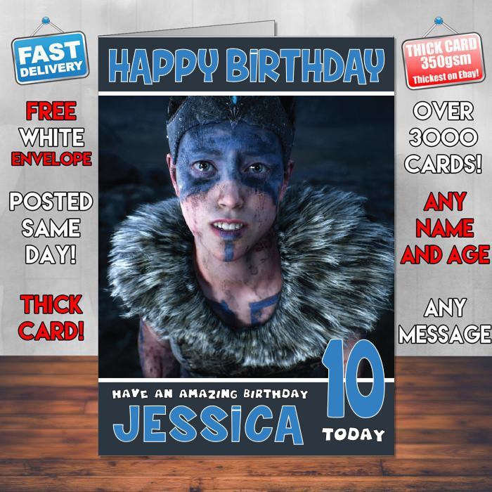 Personalised Senuas Sacrifice 2016 Inspired Style Game Kids Inspired Birthday Card (SA)