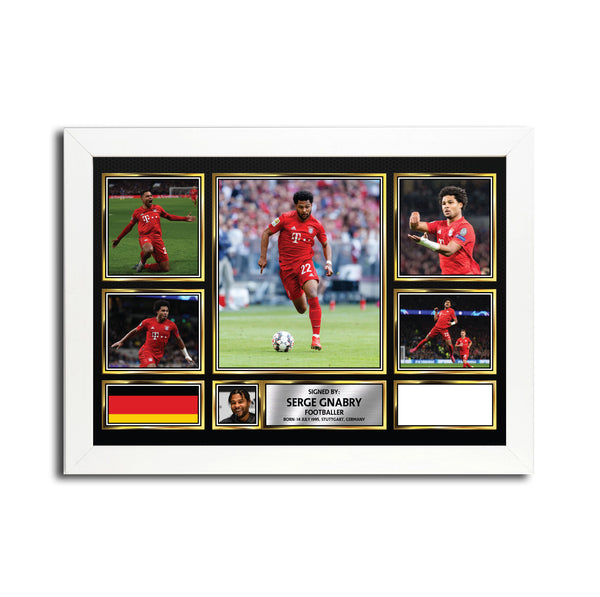 Serge Gnabry MC1680 – Black Frame Printed Signature Football Poster