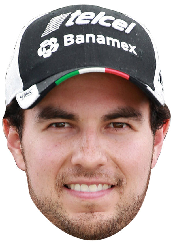 SERGIO PEREZ CAP JB - Formula 1 Driver Fancy Dress Cardboard Celebrity Party Face Mask