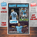 Sergio Aguero Man City Inspired Style Personalised Football Birthday Card