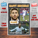 Sergio Ramos Real Inspired Style Personalised Football Birthday Card