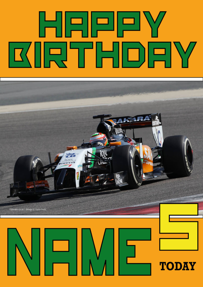 Personalised Sergio Perez F1 THEME INSPIRED PERSONALISED Kids Adult Birthday Card 5