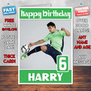 Sergio Aguero Soccer Theme Inspired Kids Inspired Adult Personalised Sports Birthday Card (SA)