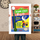 Sesame Street 123 Retro GAME INSPIRED THEME Nintendo NES Gaming A4 A3 A2 Or A1 Poster Art 498