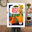 Sesame Street Big Birds Hide And Speak Retro GAME INSPIRED THEME Nintendo NES Gaming A4 A3 A2 Or A1 Poster Art 500