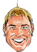 Shane Warne Cartoon Face Mask CRICKET Celebrity Face Mask Fancy Dress Cardboard Costume Mask