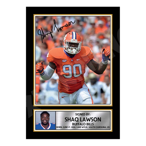 Shaq Lawson 1 American Football Printed Signature Print