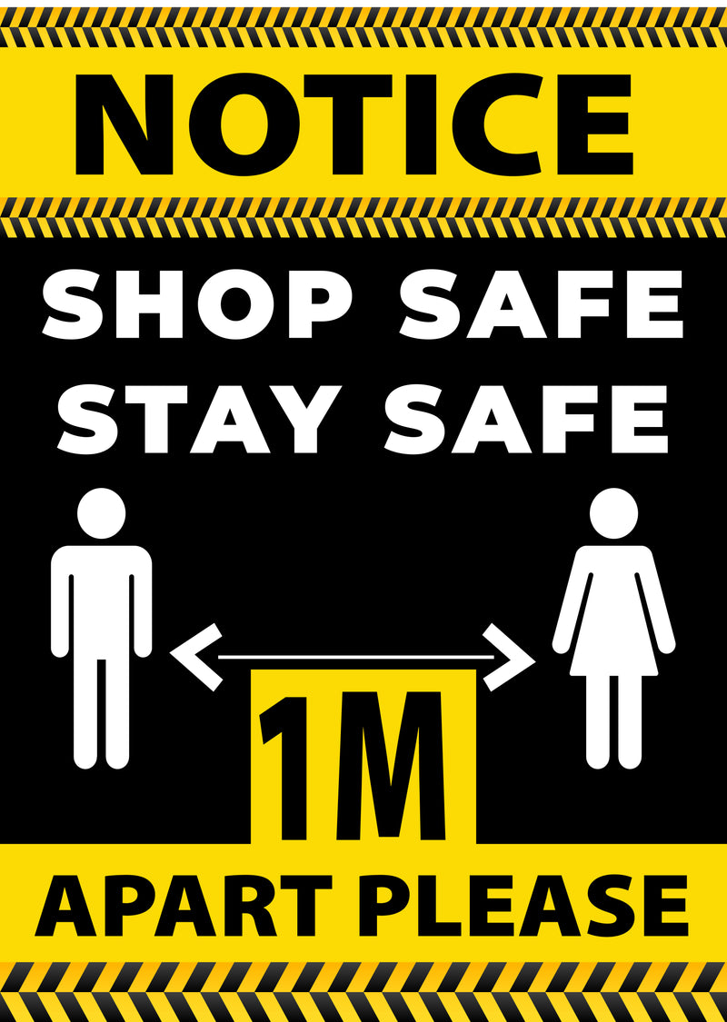 1m Apart Poster Sd001 Social Distancing Floor Stickers