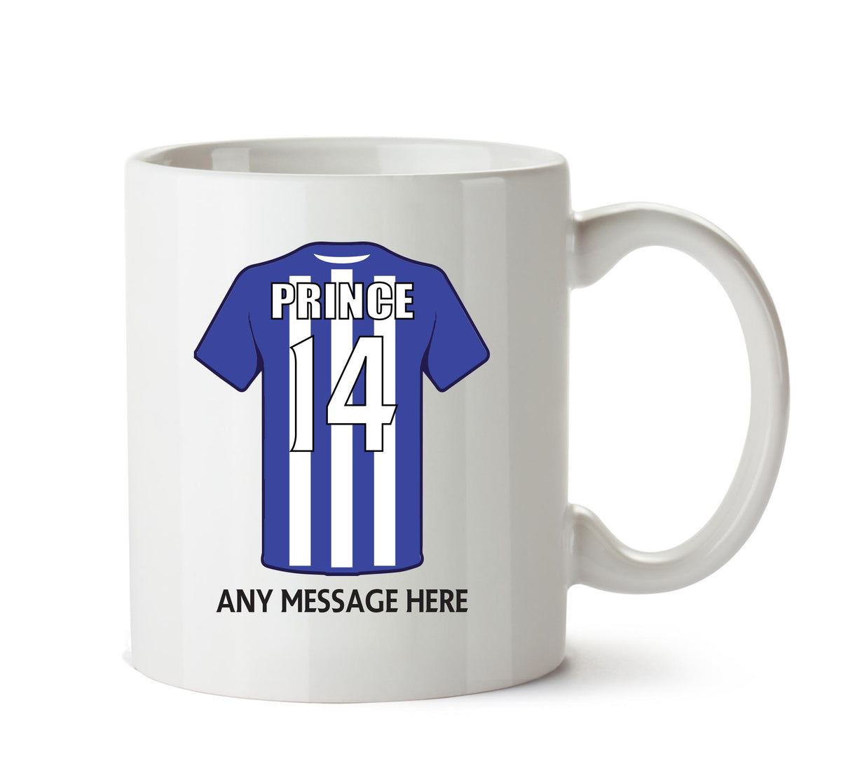 Sheffield Wednesday Football Team Mug - Personalised Birthday Age and Name – printed mug product image 1