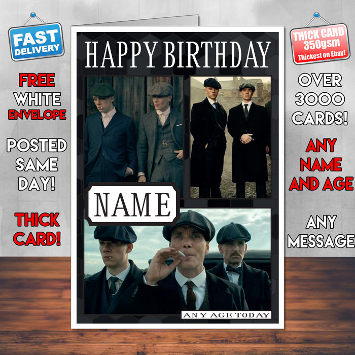 Shelby Brothers Design 2 Personalised Peaky Blinders INSPIRED Birthday Card New 2017