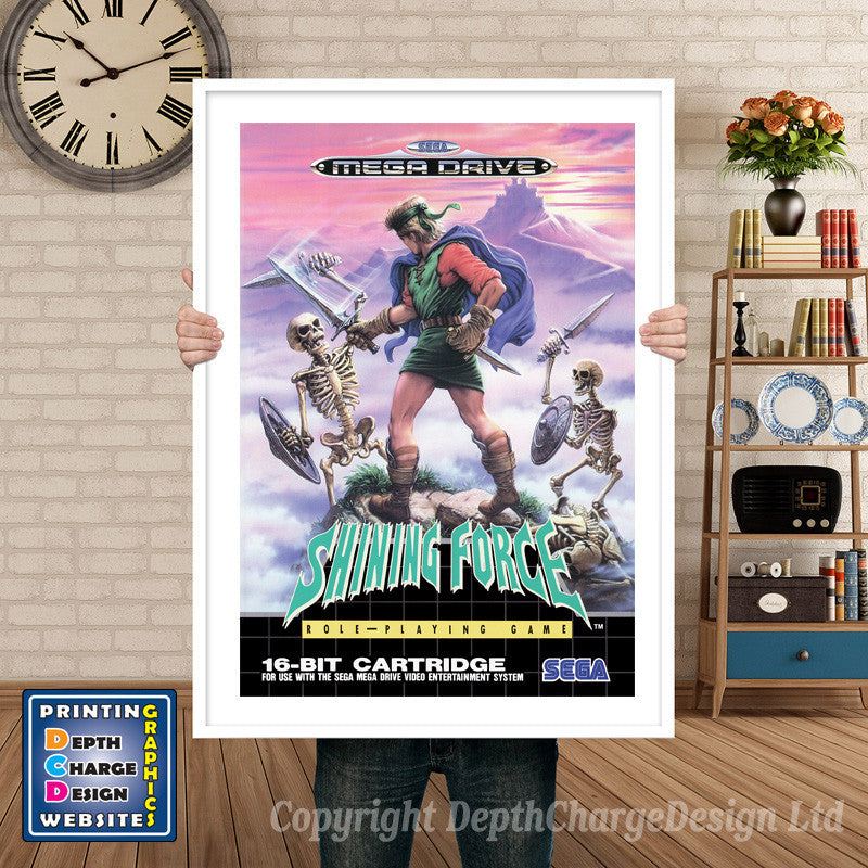 Shining Force Eu - Sega Megadrive Inspired Retro Gaming Poster A4 A3 A2 Or A1