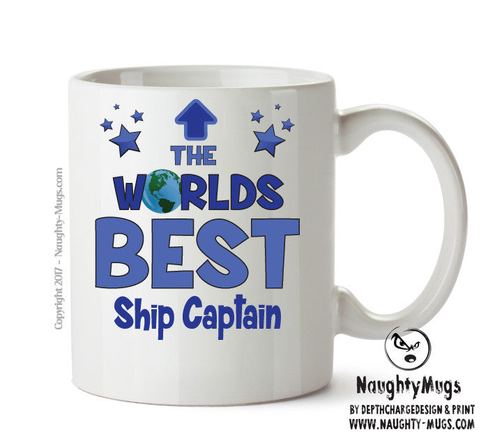 Worlds Best Ship Captain Mug - Novelty Funny Mug