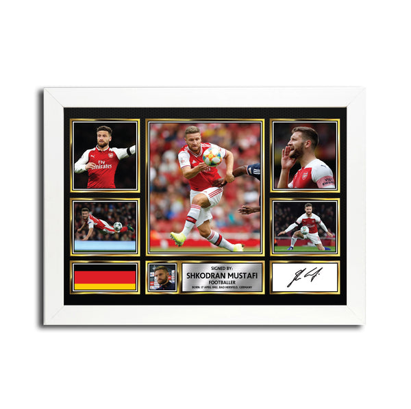 Shkodran Mustafi MC1670 – Black Frame Printed Signature Football Poster