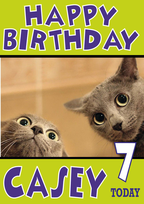 Shocked Kittens Funny Kids Adult Personalised Birthday Card