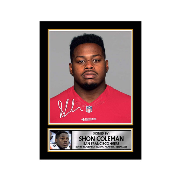 Shon Coleman American Football Printed Signature Print