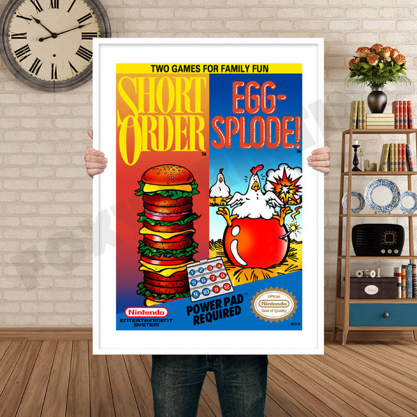 Short Order Eggsplode Retro Game Inspired Theme Nintendo NES Gaming