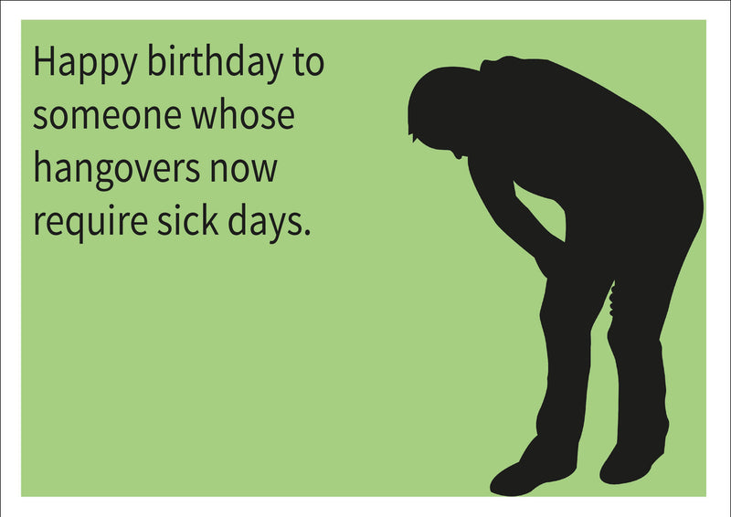 Sickdays INSPIRED Adult Personalised Birthday Card Birthday Card