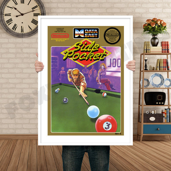 Side Pocket Retro Game Inspired Theme Nintendo NES Gaming