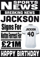 Signed For Derby County FOOTBALL TEAM THEME INSPIRED PERSONALISED Kids Adult Birthday Card