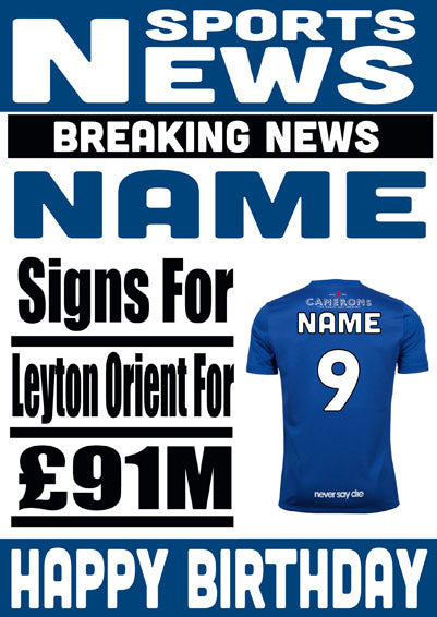 Signed For Hartlepool FOOTBALL TEAM THEME INSPIRED PERSONALISED Kids Adult Birthday Card