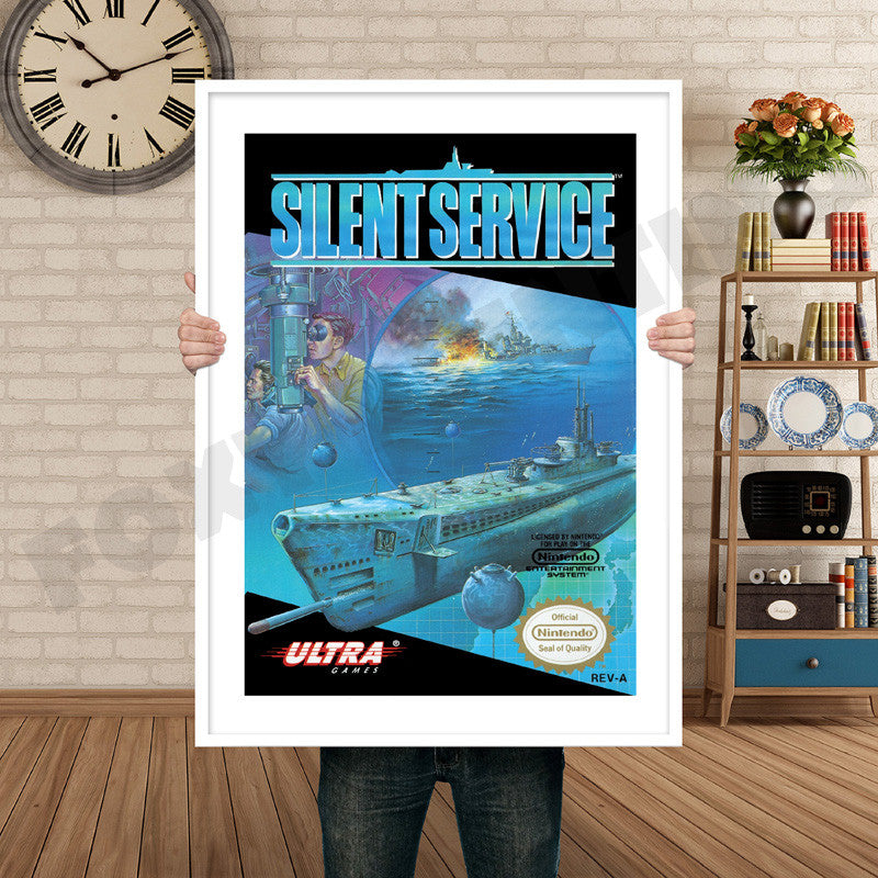 Silent Service Retro GAME INSPIRED THEME Nintendo NES Gaming A4 A3 A2 Or A1 Poster Art 509