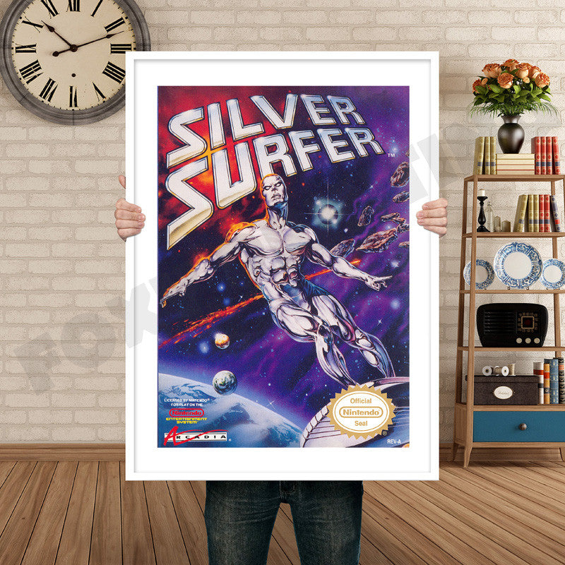 Silver Surfer Retro GAME INSPIRED THEME Nintendo NES Gaming A4 A3 A2 Or A1 Poster Art 511