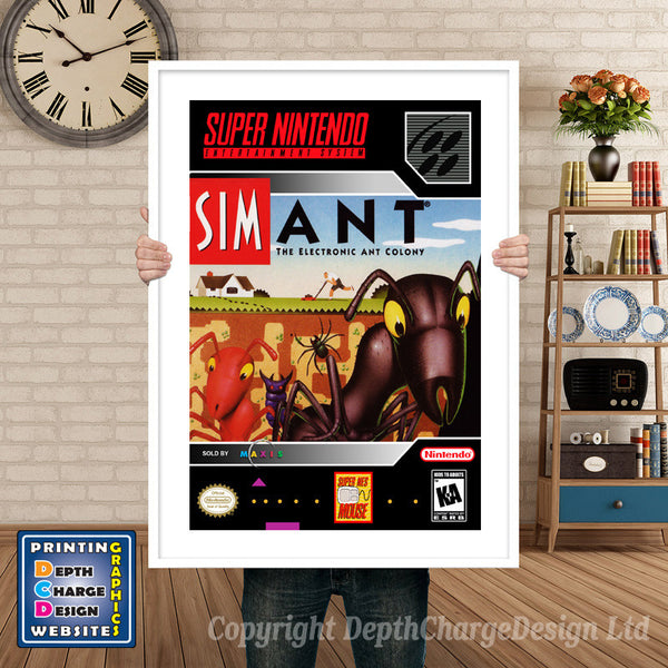 Simant Super Nintendo Game Inspired Theme Retro Gaming Poster