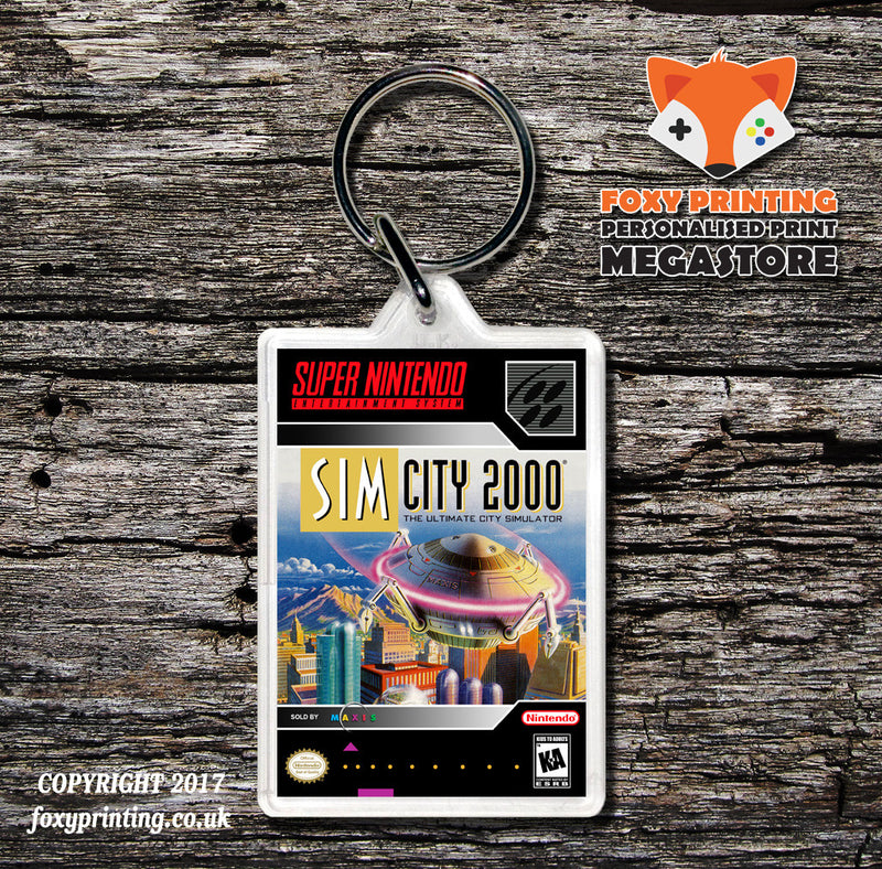 Sim City 2000 Game Inspired Retro Gaming Keyring