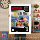 Sim City 2000 Super Nintendo GAME INSPIRED THEME Retro Gaming Poster A4 A3 A2 Or A1