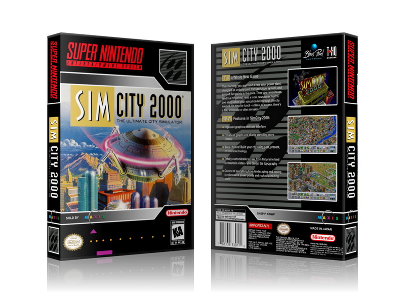 Sim City Replacement Nintendo SNES Game Case Or Cover