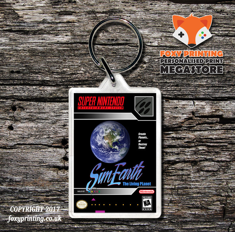 Sim Earth The Living Planet Game Inspired Retro Gaming Keyring