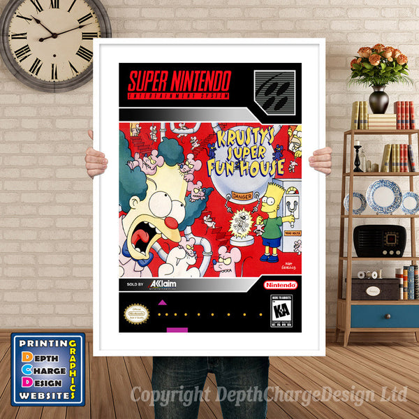 Simpsons Krusty's Super Fun House Super Nintendo Game Inspired Theme Retro