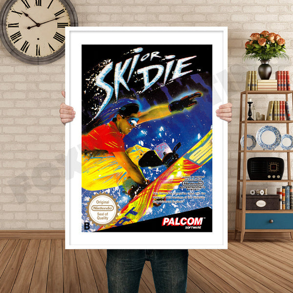 Ski or Die Retro Game Inspired Theme Nintendo NES Gaming