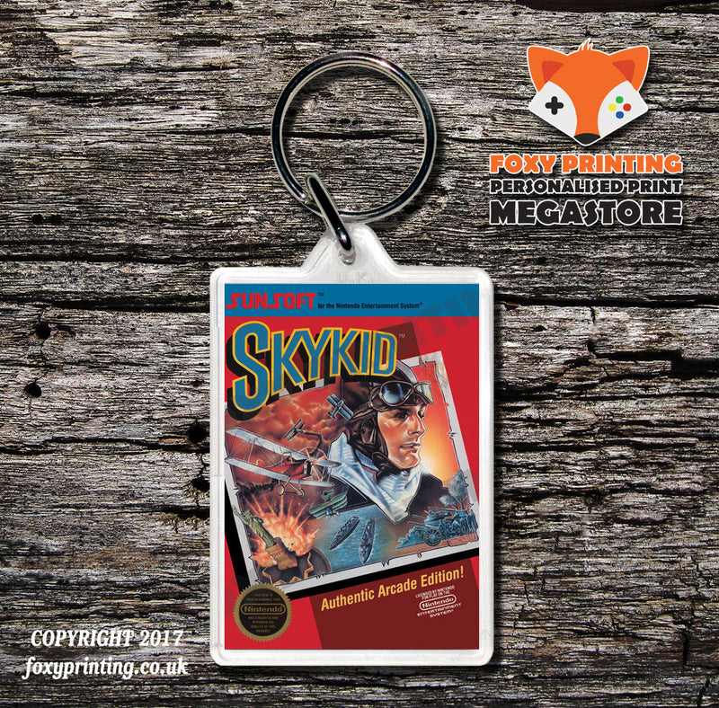 Ski Or Die Retro NES Game Cover Art Gaming Keyring