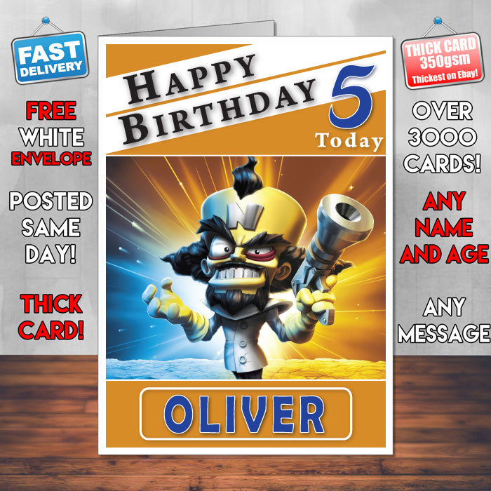 Personalised Skylanders Imaginators Inspired Style Game Kids Inspired Birthday Card (SA)