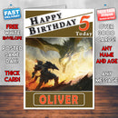 Personalised Skyrim Daedric Armor Inspired Style Game Kids Inspired Birthday Card (SA)