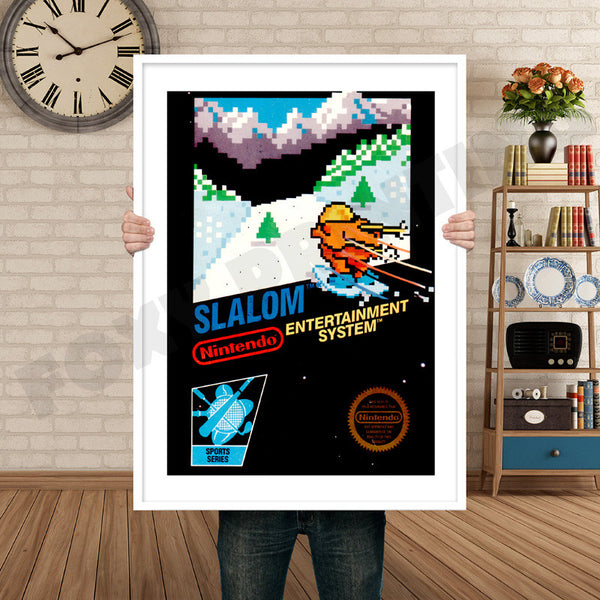 Slalom Retro Game Inspired Theme Nintendo NES Gaming