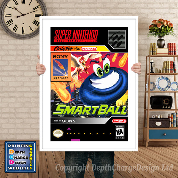 Smartball Super Nintendo Game Inspired Theme Retro Gaming Poster