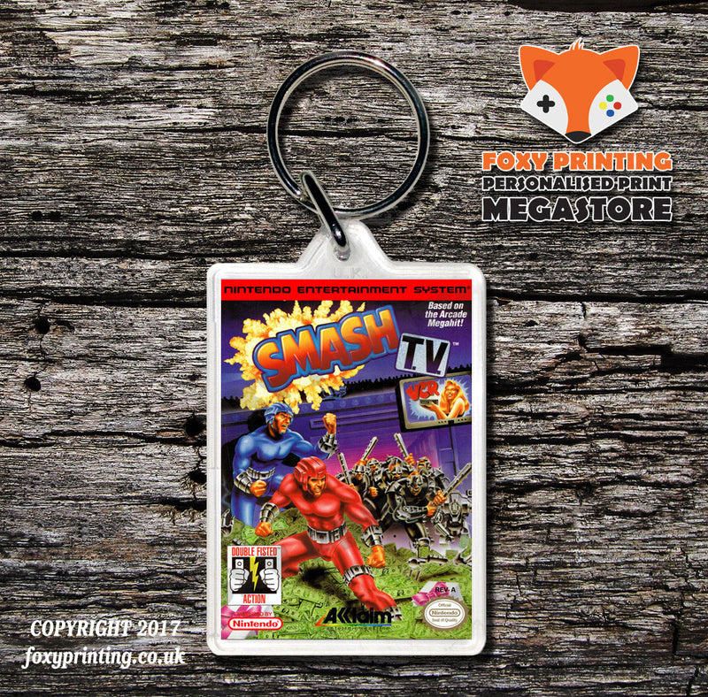 Slalom Retro NES Game Cover Art Gaming Keyring