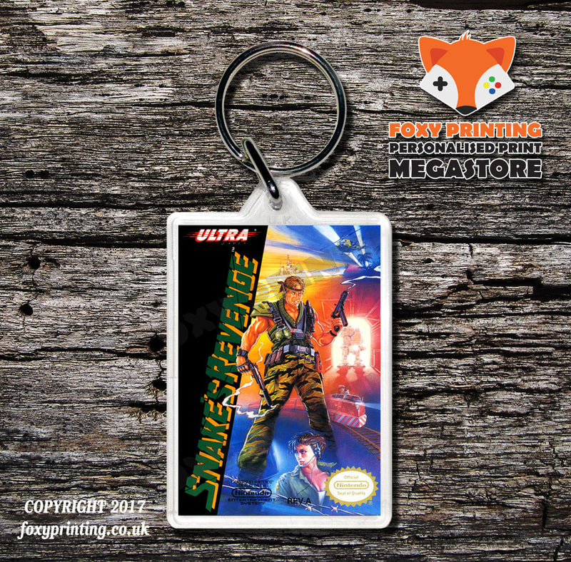 Snake Rattle N Roll Retro NES Game Cover Art Gaming Keyring