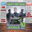 Personalised Sniper Ghost Warrior 3 Inspired Style Game Kids Inspired Birthday Card (SA)