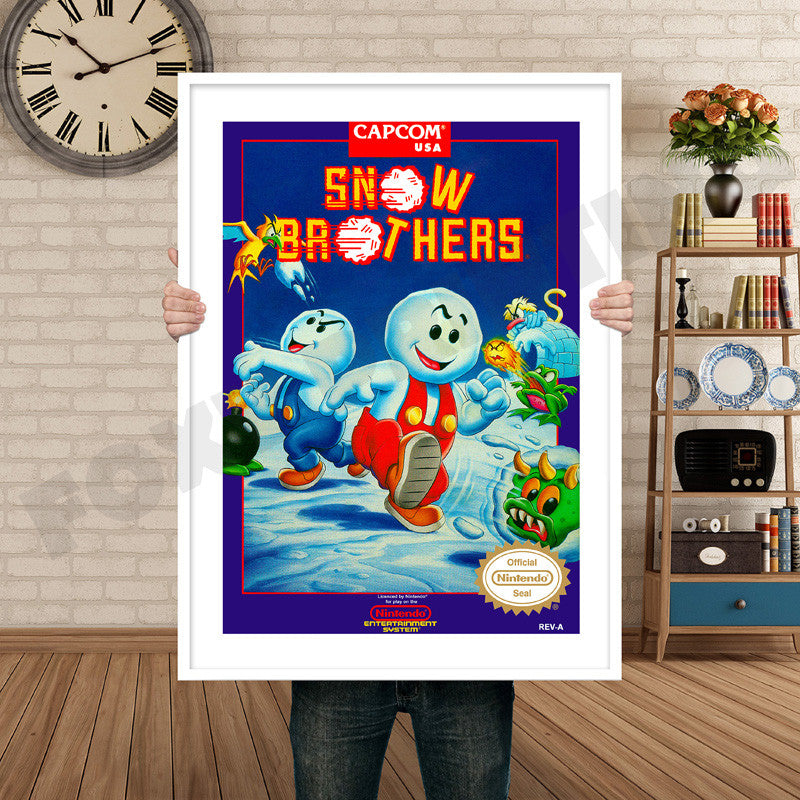 Snow Brothers Retro GAME INSPIRED THEME Nintendo NES Gaming A4 A3 A2 Or A1 Poster Art 525