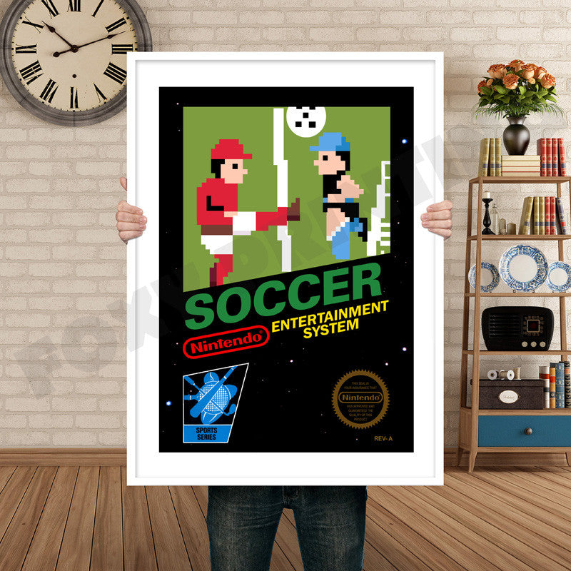 Soccer Retro GAME INSPIRED THEME Nintendo NES Gaming A4 A3 A2 Or A1 Poster Art 526