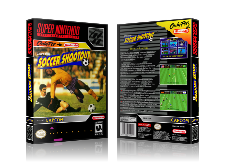 Soccer Shootout Replacement Nintendo SNES Game Case Or Cover – SNES Replacement Game case product image 1