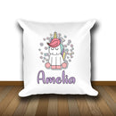 Unicorn 101 Personalised Soft White Cushion including cushion insert