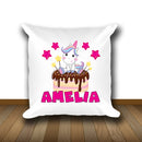 Unicorn 102 Personalised Soft White Cushion including cushion insert