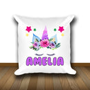 Unicorn 105 Personalised Soft White Cushion including cushion insert